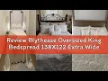 Review Blythease Oversized King Bedspread 138X122 Extra Wide Jacquard Matelasse Damask Pattern Desi