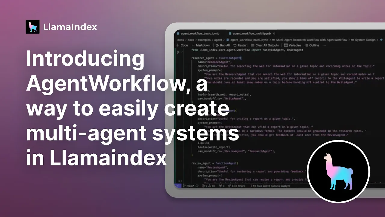Introducing AgentWorkflow, a way to easily create multi-agent systems in Llamaindex
