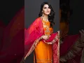 Lagu Beautiful Orange Color Contrast Dresses | Orange Color Combination Suit Design #shorts