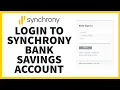 How to Login to Synchrony Bank Savings Account Synchrony Bank Saving Account Sign-In Credit Card