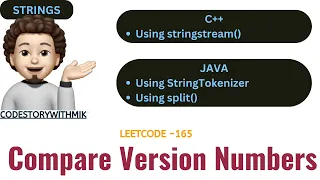 Leetcode 165 Compare Version Numbers with stringstream StringTokenizer codestorywithMIK