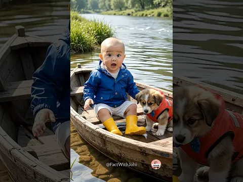 नाव में पानी आ गया |😱 Baby Video 🤣| #monkey #catvideos #puppy #babylaughing #viralshorts