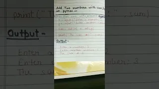 write a program to add two numbers with user input in Python Language python