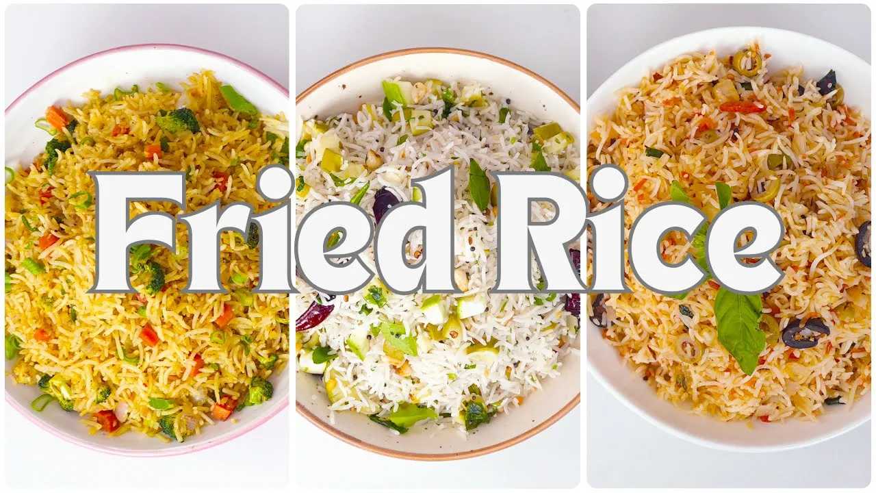 2-Min VEG FRIED RICE - 3 TYPES   Italian, Singapore & South Indian Fried Rice   Kunal Kapur Recipe