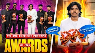 I WON 3 AWARDS! 😭🏆| Telugu FreeFire Creator AWARDS 🔥 | One of The Best Vlog –DMNDHEERAJ 