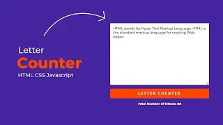 Letter or Character Counter using HTML CSS JavaScript