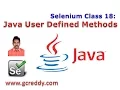 Selenium 18 Java User Defined Methods