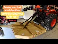 We buy our first implement a used Brush hog Complete service and demonstration