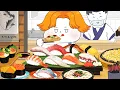 Assorted Sushi Mukbang Salmon flatfish Tuna Shrimp fried shrimp noodles - Animation ASMR foomuk
