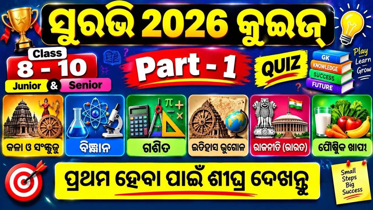 Surabhi 2026 Quiz Senior | Suravi 2026 Quiz Senior | Odishara Kala O Sanskruti Quiz For Surabhi 2026