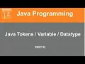 Part Java Tutorial Tokens Variable Data Type Online Lecture In Hindi
