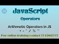 Arithmetic Operators in Javascript in Hindi