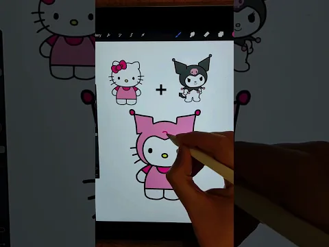 Download MP3 Hello Kitty + kuromi 😍 who's next? #sanrio #hellokitty #kuromi #drawing #procreate #cute #anime