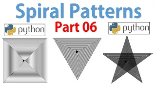 Square Triangle and Star Spiral Patterns using Turtle Graphics in Python - Part 06