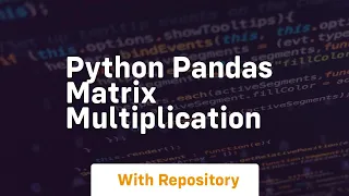 python pandas matrix multiplication