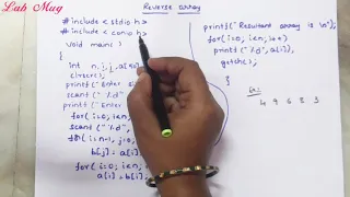 Reverse array in C C programming in telugu