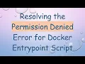 Resolving the Permission Denied Error for Docker Entrypoint Script