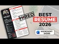 Make the BEST Resume in Microsoft Word 2026 Free Template Included
