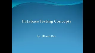 What is Database Testing