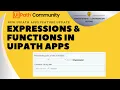 UiPath Apps Functions Expressions
