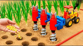 DIY Mini Tractor Rocket Drill 🚀 Makes 3 Holes at Once! 🌱 | HP Mini
