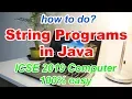 String Programs in Java Important ICSE Class 10 Computer