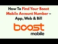 How To Find Your Boost Mobile Account Number - App Web Bill
