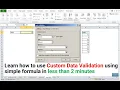 How to use Custom Data Validation Standard Minimum and Maximum