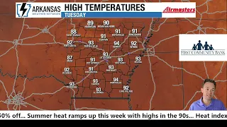 UPDATE Storms are moving into Arkansas Monday morning Tuesday to Thursday