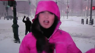 bomb kid Brightens up BBC Weather report in New York
