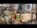 Fantastic Process of Making Wooden Dholak\\Dhole By Talented Hands. How to Make Musical Drum Dhole