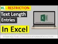 Custom Data Validation - How to Text Length Restriction in Excel