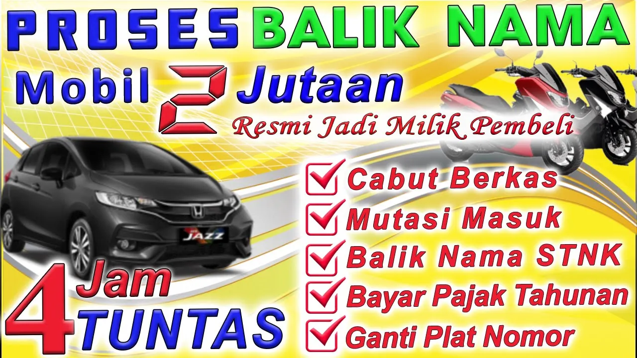 SYARAT DAN BIAYA BALIK NAMA KENDARAAN BERMOTOR #perda #lalulintas #hukum