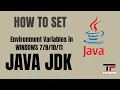 How to set ENVIRONMENT VARIABLES IN WINDOWS 10 for JAVA