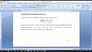 MYSQL REPLACE STATEMENT TO UPDATE A ROW
