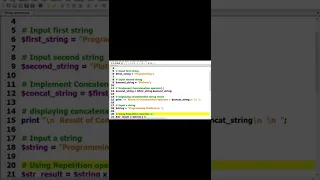 String operators program in Perl