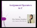 Assignment Operators in C