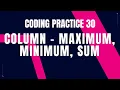 Column - Maximum Minimum Sum Coding practice 30 Python Coding Debugging Nxtwave CCBP 4 0