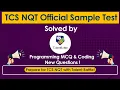 Programming MCQ and Coding Solutions for TCS NQT 2021 Sample Test Prepare for TCS NQT