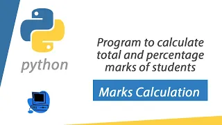 Program to calculate total and percentage marks of students Python Programming