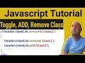 JavaScript for Beginners Add Remove and Toggle CSS Classes