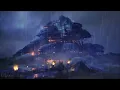 Heavy Thunderstorm Sounds with Rain and Very Intense Thunder and Lightning Atmosphere at Night
