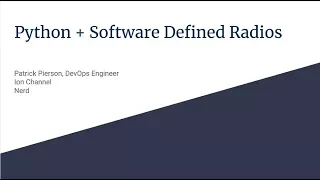 Python Software Defined Radios Python Frederick