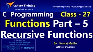 C language - Class 27 Recursive functions with example in c programming language