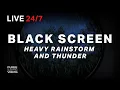 Download Lagu 🔴 Powerful Rain and Thunder Sounds for Sleeping | Black Screen Rainstorm - Sleep Sounds