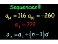 al2 Arithmetic Sequences given two terms Algebra 2 mathgotserved