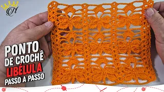 Ponto de Crochê LIBÉLULA - Passo a Passo Prof.Neddy Ghusmam