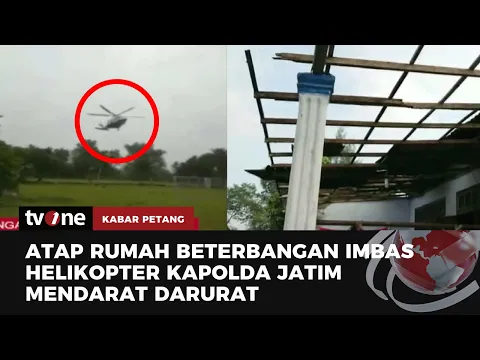 Helikopter Kapolda Jatim Mendarat Darurat, Atap Rumah Warga Rusak