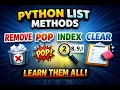 Python List Methods Made EASY remove pop index clear