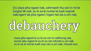 debauchery meaning in Ngawn